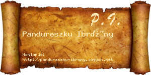 Pandureszku Ibrány névjegykártya